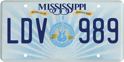 MS license plate LDV989