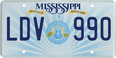 MS license plate LDV990