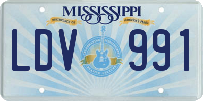 MS license plate LDV991
