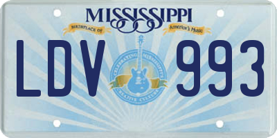 MS license plate LDV993