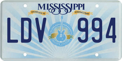 MS license plate LDV994