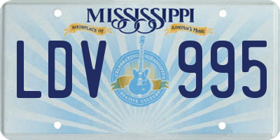MS license plate LDV995