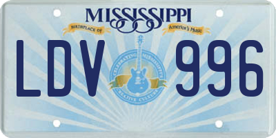 MS license plate LDV996