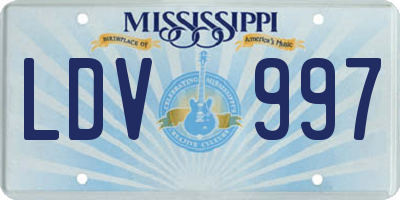 MS license plate LDV997