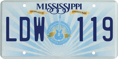 MS license plate LDW119