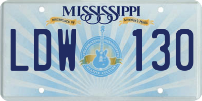 MS license plate LDW130