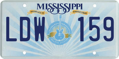 MS license plate LDW159