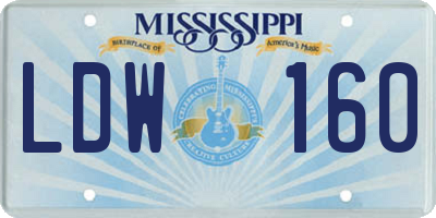 MS license plate LDW160