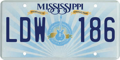 MS license plate LDW186