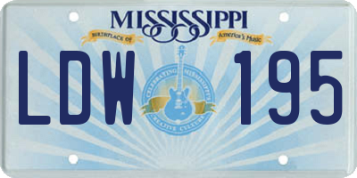 MS license plate LDW195