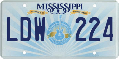 MS license plate LDW224