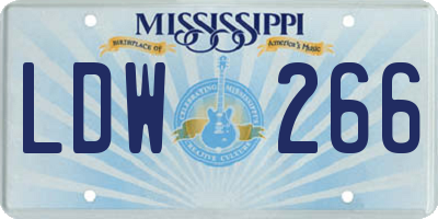 MS license plate LDW266