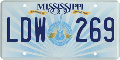 MS license plate LDW269