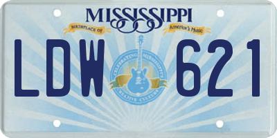 MS license plate LDW621