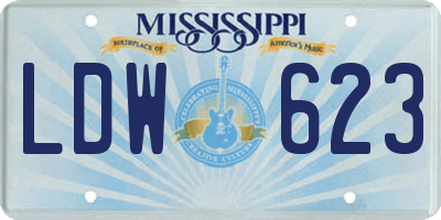 MS license plate LDW623