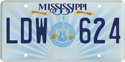 MS license plate LDW624