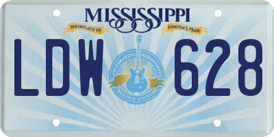 MS license plate LDW628
