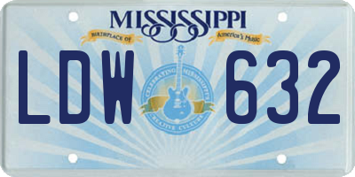 MS license plate LDW632