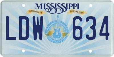 MS license plate LDW634