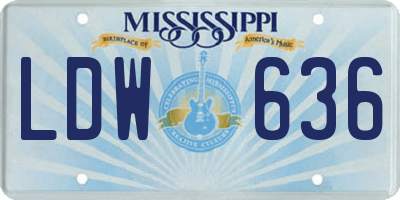 MS license plate LDW636
