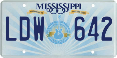 MS license plate LDW642