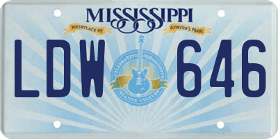 MS license plate LDW646
