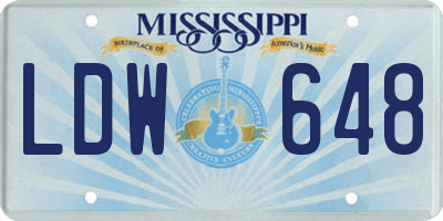 MS license plate LDW648