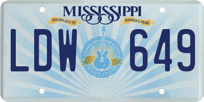 MS license plate LDW649