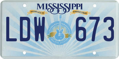 MS license plate LDW673