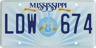 MS license plate LDW674