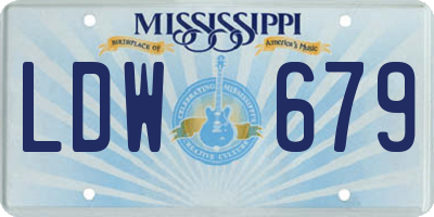 MS license plate LDW679