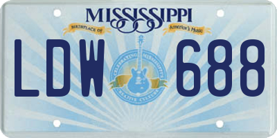 MS license plate LDW688