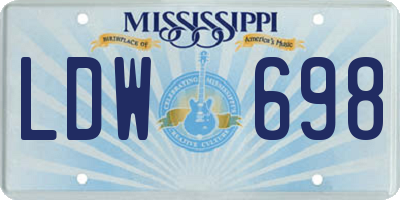 MS license plate LDW698