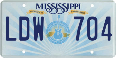 MS license plate LDW704