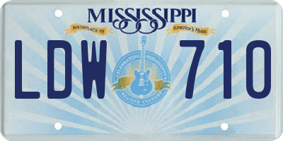 MS license plate LDW710