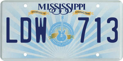 MS license plate LDW713