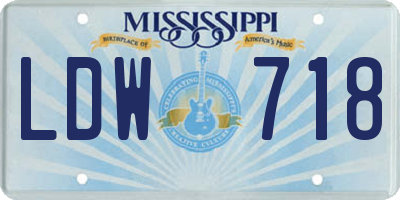 MS license plate LDW718