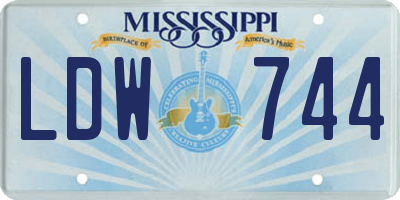 MS license plate LDW744