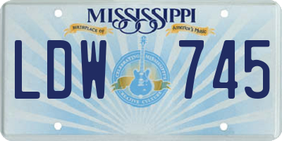 MS license plate LDW745