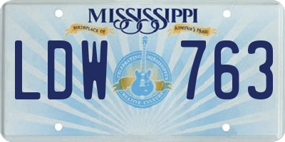 MS license plate LDW763