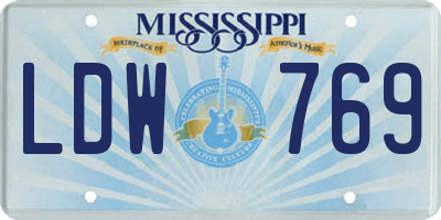 MS license plate LDW769
