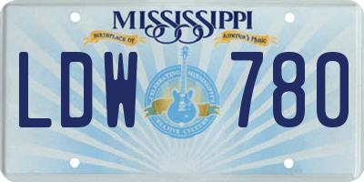 MS license plate LDW780
