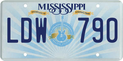 MS license plate LDW790