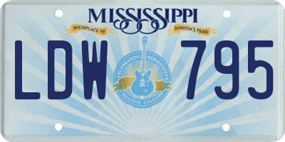 MS license plate LDW795