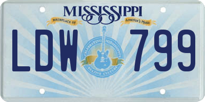 MS license plate LDW799
