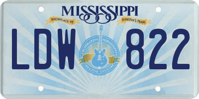 MS license plate LDW822