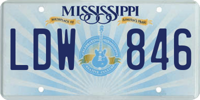 MS license plate LDW846