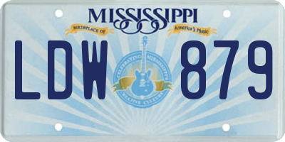 MS license plate LDW879