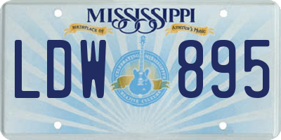 MS license plate LDW895