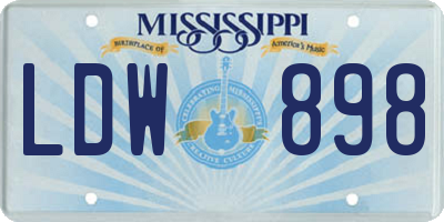MS license plate LDW898